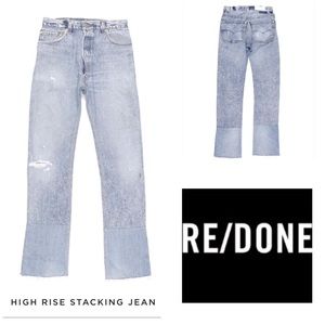 RE/DONE High Rise Stacking Distressed Jean Size 26